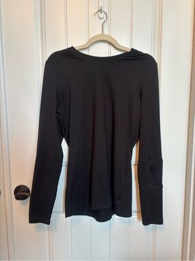 White Cross Black Long-Sleeve Performance Tee